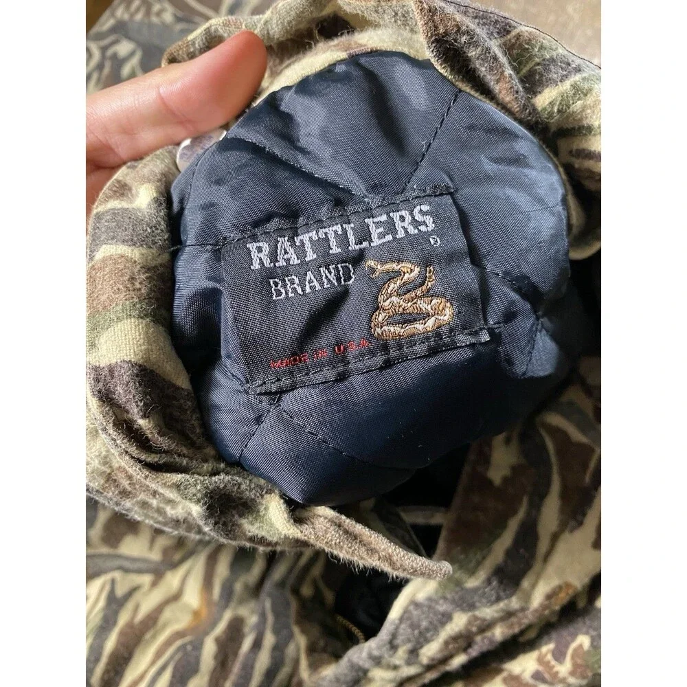 Vtg 90s Rattlers Brand Camo Coveralls Insulated Hunting Suit 3XL Long USA Made